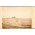 Antique RPPC WW1 WW2 Navy Battleships At Sea Military Ship Real Photo Postcard
