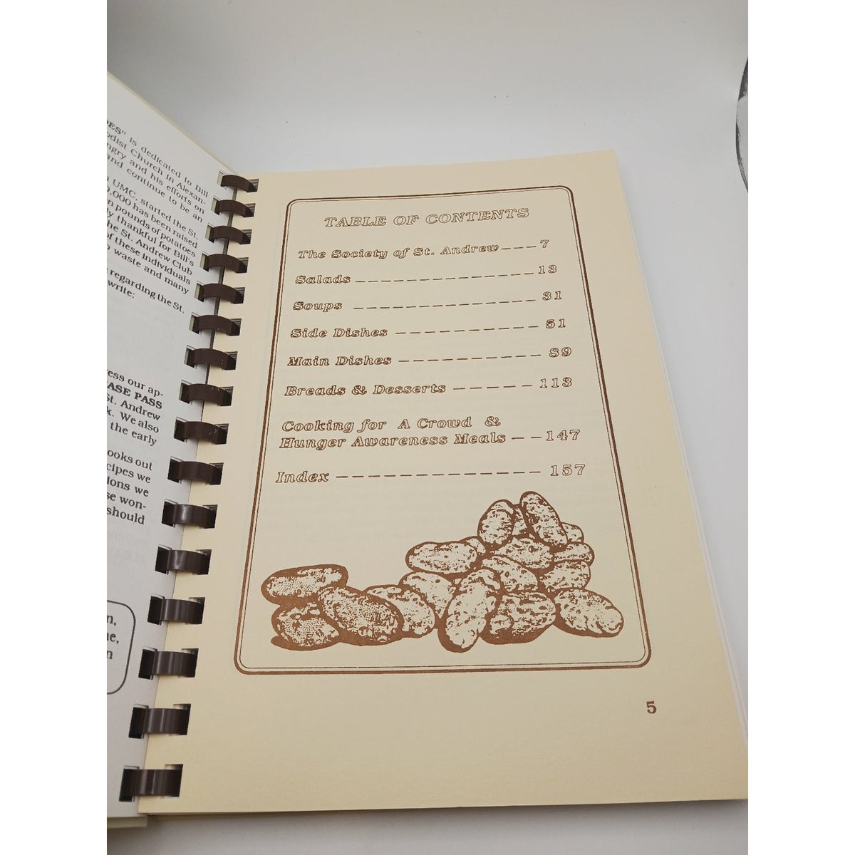 Please Pass the Potatoes Cookbook Society of St Andrew Recipes Spiral Bound VA