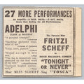 Fritzi Scheff Tonight or Never Adelphi Theater Chicago 1930s Newspaper Ad