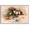 1890s LION COFFEE Trade Card Winter Cabin Toledo Ohio Advertising Ephemera