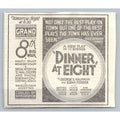 1933 Dinner at Eight Play Ad Chicago Grand Opera House Ephemera Kaufman Ferber