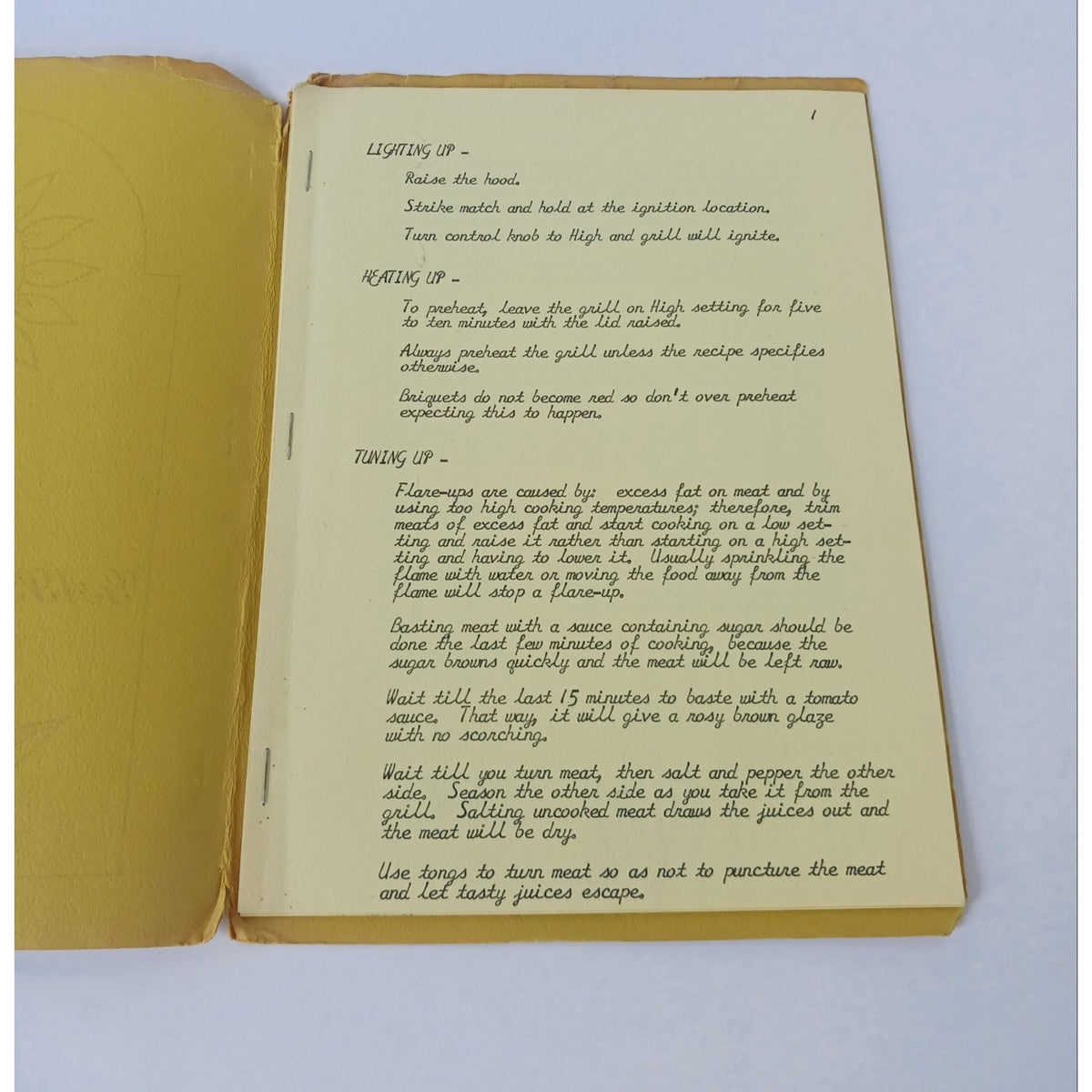 Vintage Nashville Gas Company Gapping Alfresco S Gas Grill Recipe Booklet 1940s
