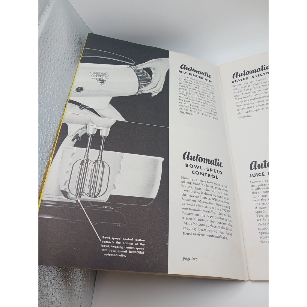 Vintage Sunbeam Automatic Mixmaster Model 9 Recipe Instruction Booklet 1940s
