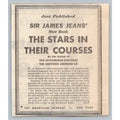 1931 Sir James Jeans The Stars in Their Courses Astronomy Book Ad Ephemera NYC