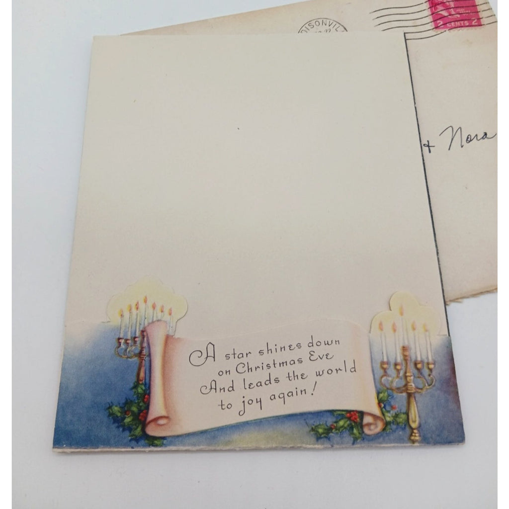 1951 Joyous Christmas Children Choir Singing Church MCM Vtg Greeting Card