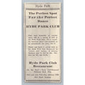 1931 Hyde Park Club Chicago Restaurant Dance Hall Vintage Ad Ephemera