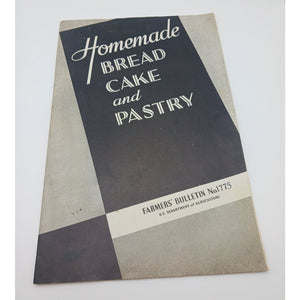 Vintage 1942 U S Dept Agriculture Booklet Homemade Bread Cake Pastry No 1775
