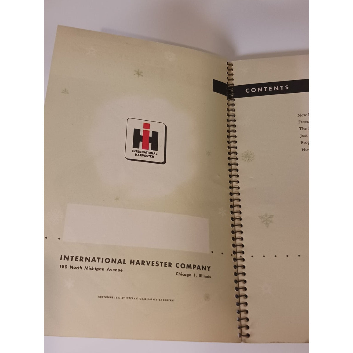 1947 International Harvester How to Freeze Foods Recipe Manual Cookbook Vintage