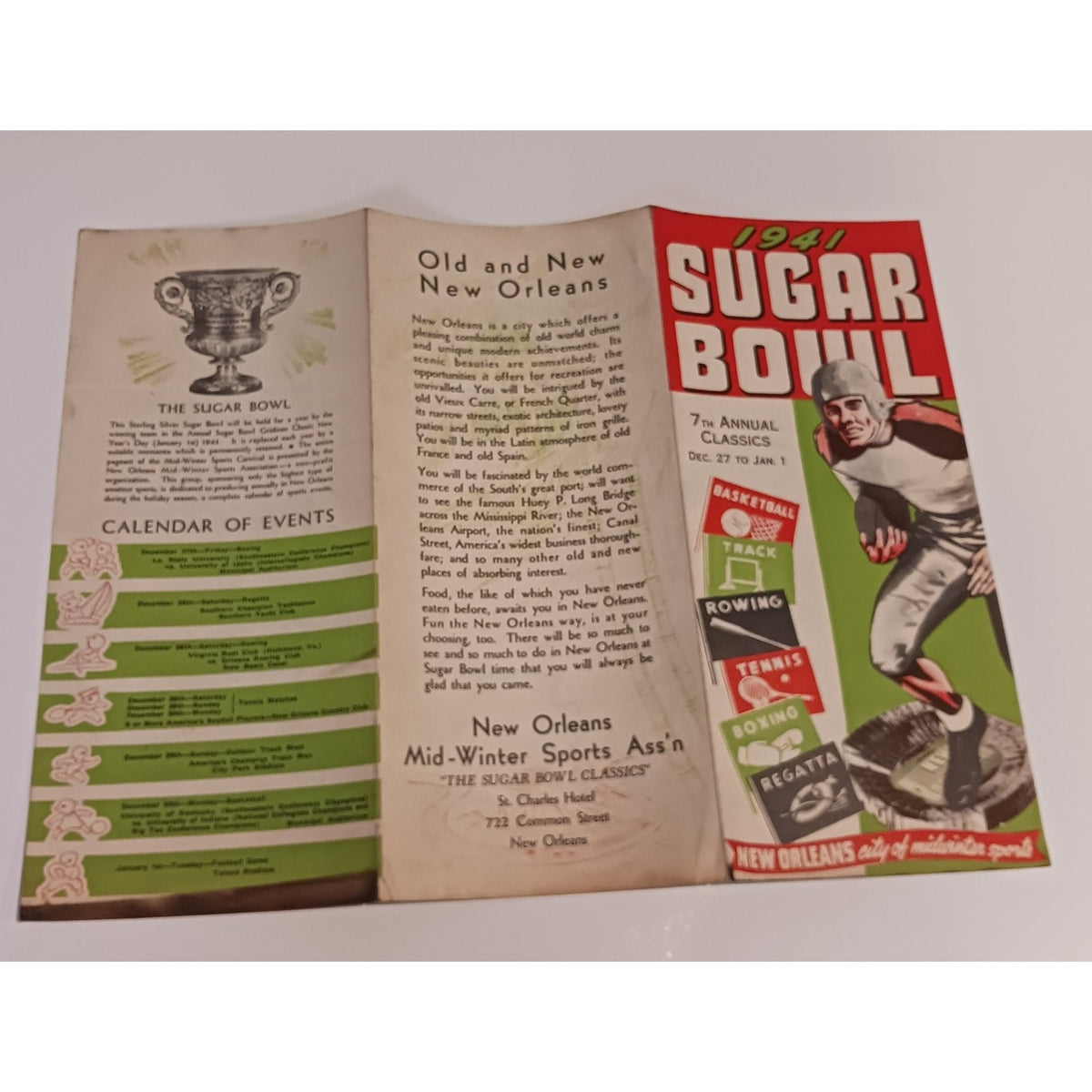 1941 Sugar Bowl New Orleans Mid Winter Sports Program Brochure Football Ephemera