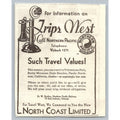 1933 Trips West Call Northern Pacific Railway Ad Yellowstone Candlestick Phone