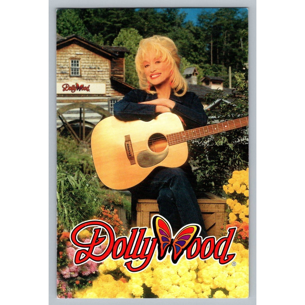 Dolly Parton Dollywood Postcard Pigeon Forge TN Smoky Mountains Guitar