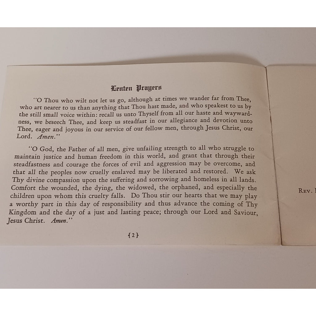 1941 St Bartholomew's Church NYC Lent Program Booklet James Arnold Ephemera