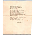 1958 Vincent McGarrett Christmas Carol Poem Typed Sheet Ephemera Mid-Century