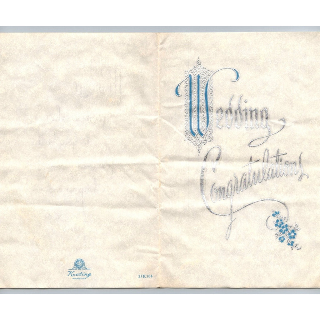 Vintage Keating Wedding Congratulations Greeting Card Foil Accent 25K304