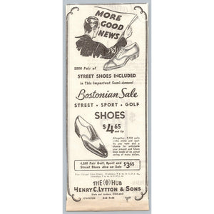 1930s Chicago Henry C Lytton & Sons Bostonian Shoes Advertisement Print Ad