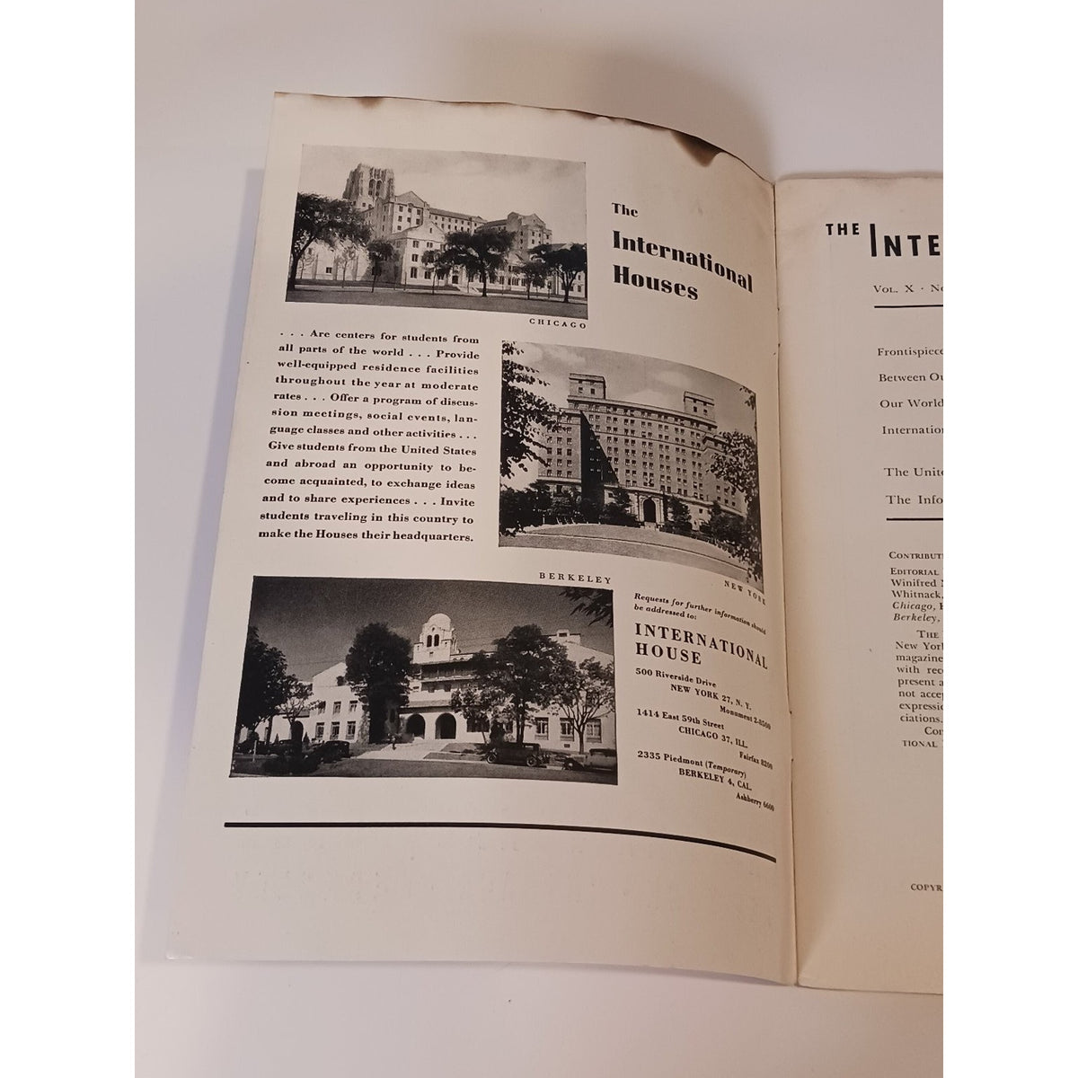 1946 International House Quarterly Magazine WWII Era United Nations NYC Chicago