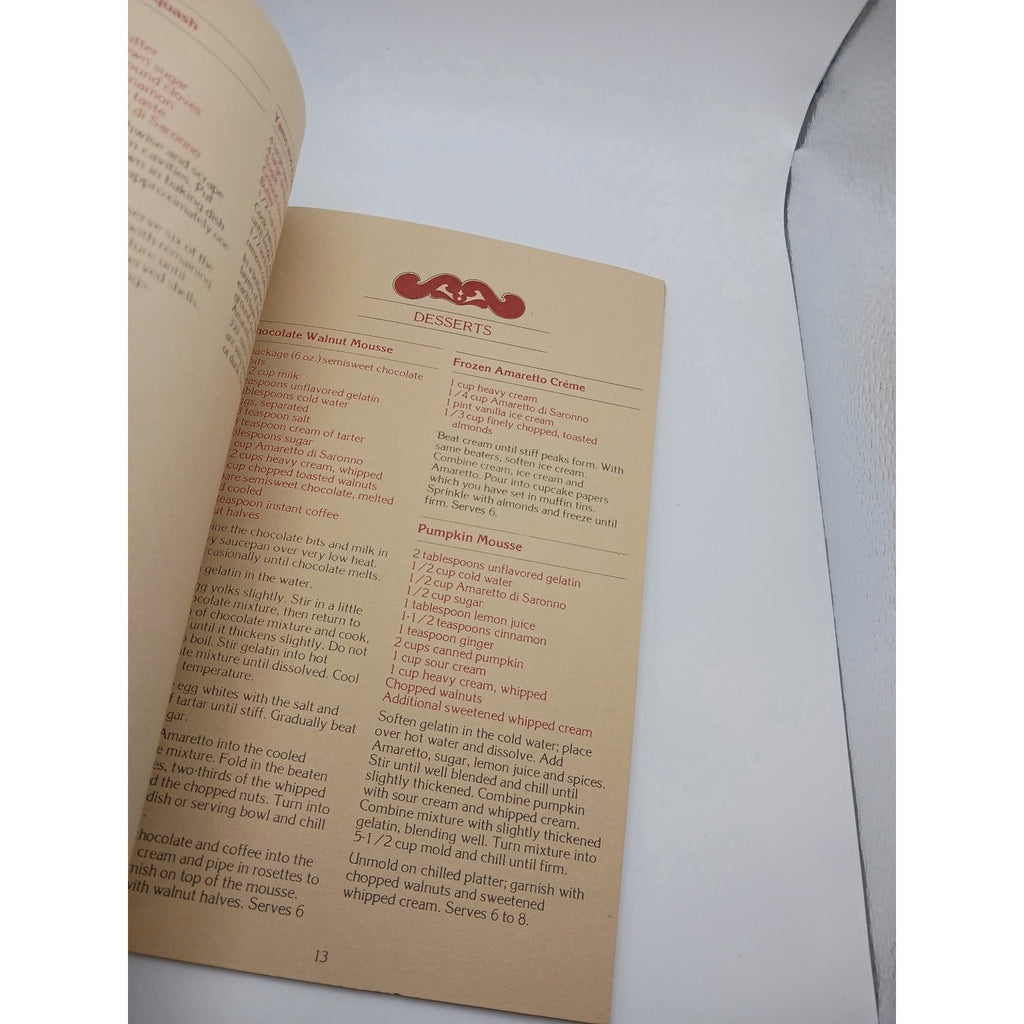 Amaretto di Saronno Your Gourmet Secrets Recipe Booklet 1974 Italian Liqueur