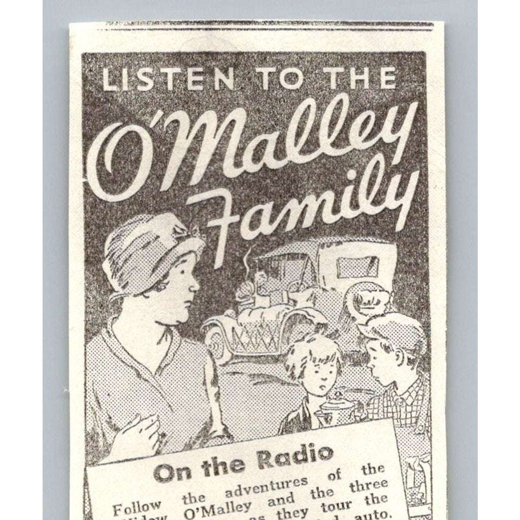 1935 O'Malley Family Radio Show Alka-Seltzer WGN Print Ad Chicago Ephemera