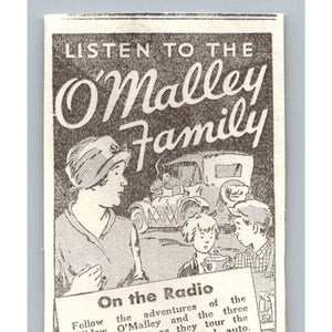 1935 O'Malley Family Radio Show Alka-Seltzer WGN Print Ad Chicago Ephemera