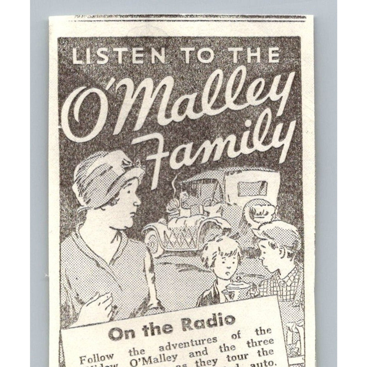 1935 O'Malley Family Radio Show Alka-Seltzer WGN Print Ad Chicago Ephemera