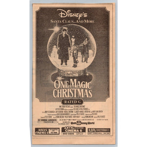 Disney's One Magic Christmas 1985 Movie Ad Newspaper Ephemera Knoxville TN