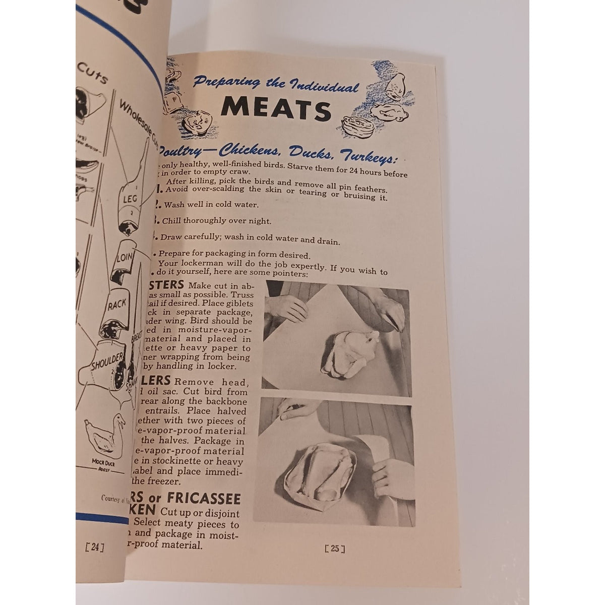 1947 Frozen Food Locker Plant Cookbook Guide Vintage Ephemera Booklet