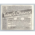 1933 Take A Chance Musical Ad Olsen & Johnson Jack Whiting Erlanger Theater
