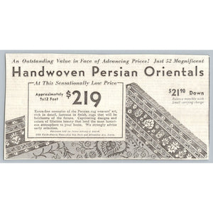 Vintage 1930s Chicago Department Store Persian Rug Ad The Fair
