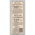 1930 Soo Line Railroad St Paul Minneapolis Duluth Superior Train Print Ad Rates