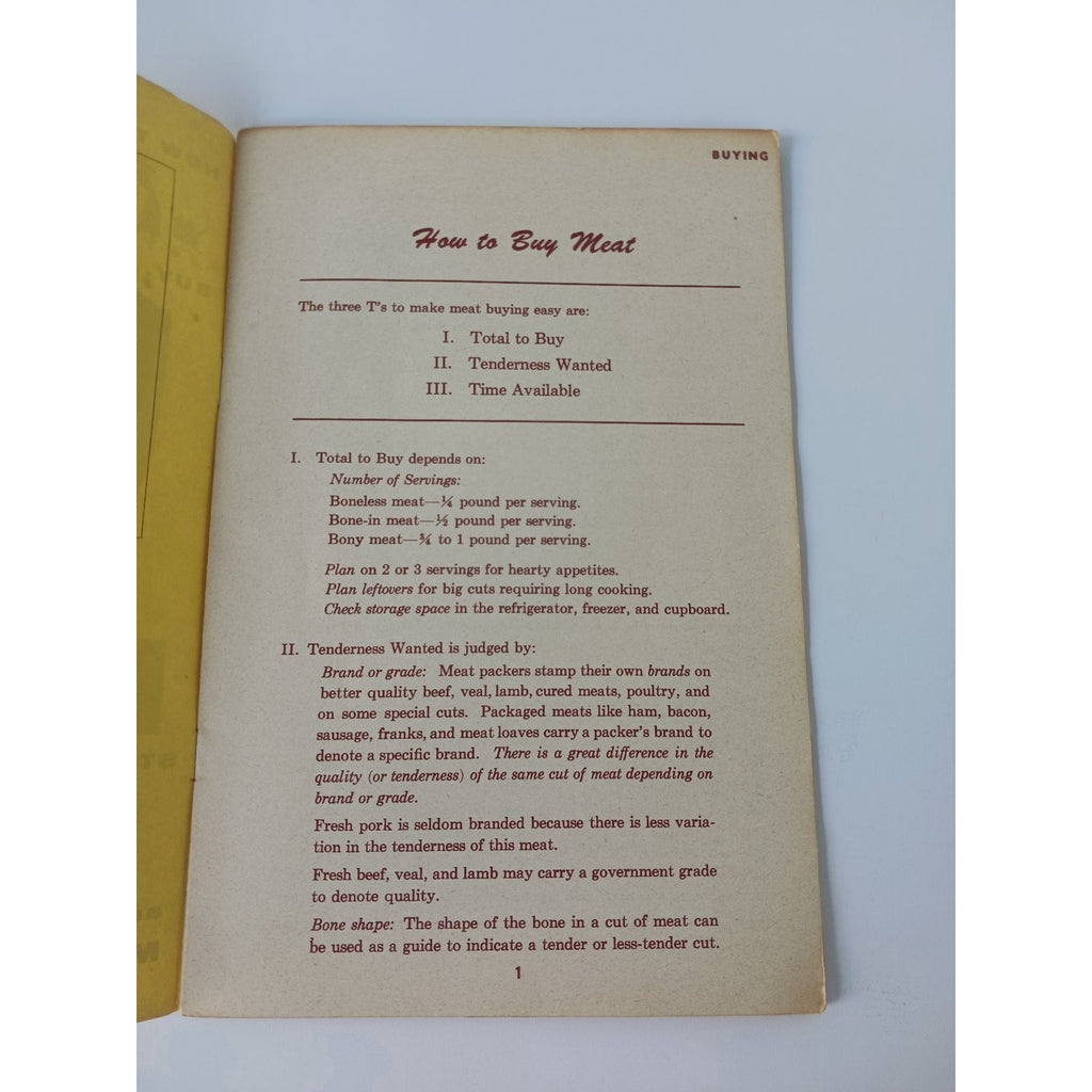 Vintage Martha Logan's MEAT Handi-Book Swift & Company 1940s 1950s Cookbooklet