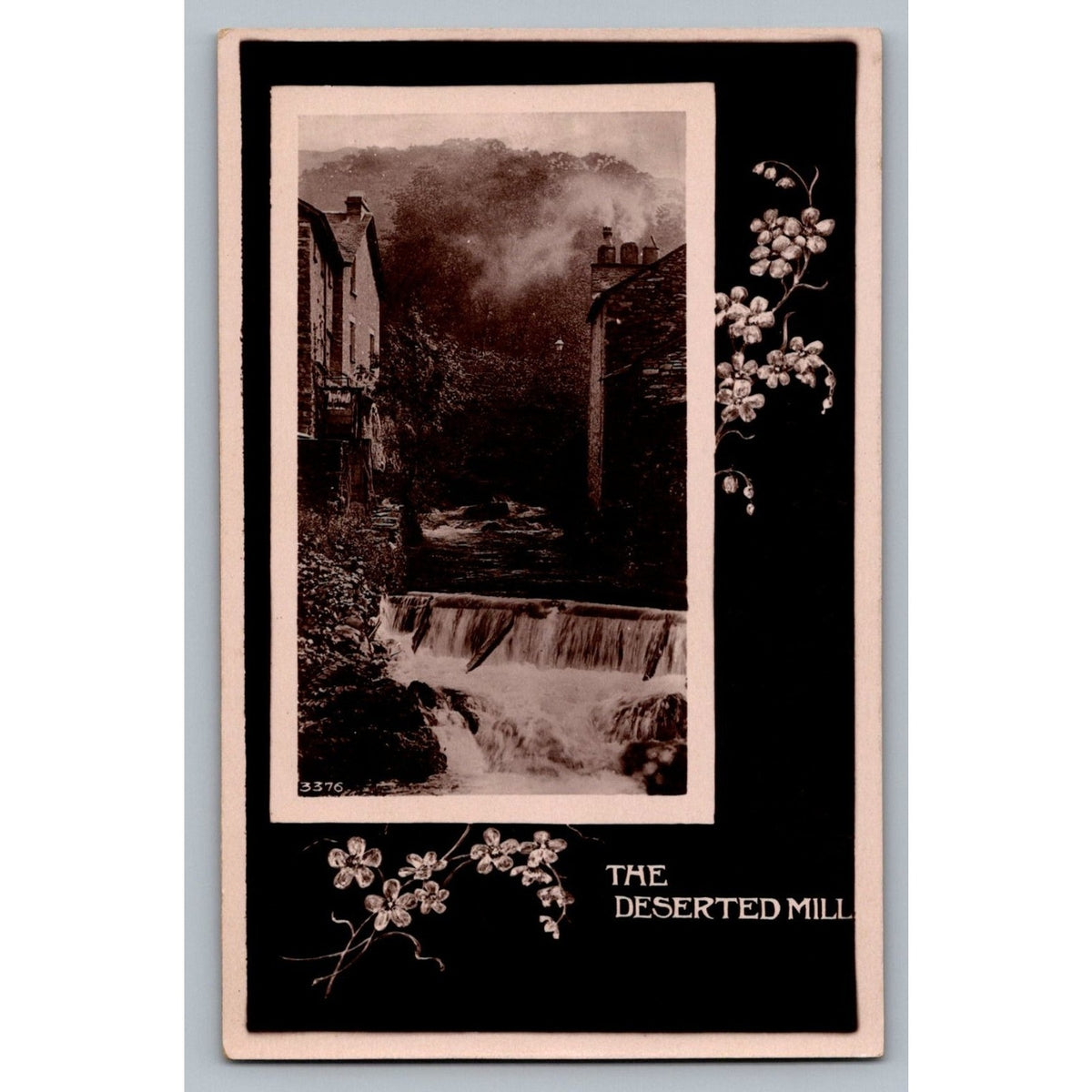 Davidson Bros The Deserted Mill Real Photo Postcard Rppc Waterfall England