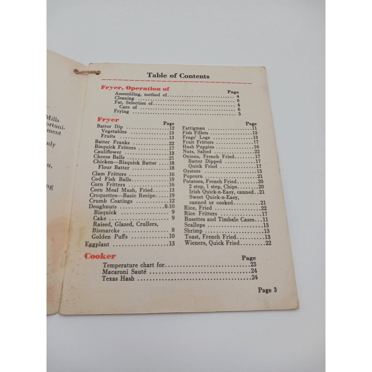 Vintage 1953 General Mills Automatic Fryer Cooker Recipe Booklet