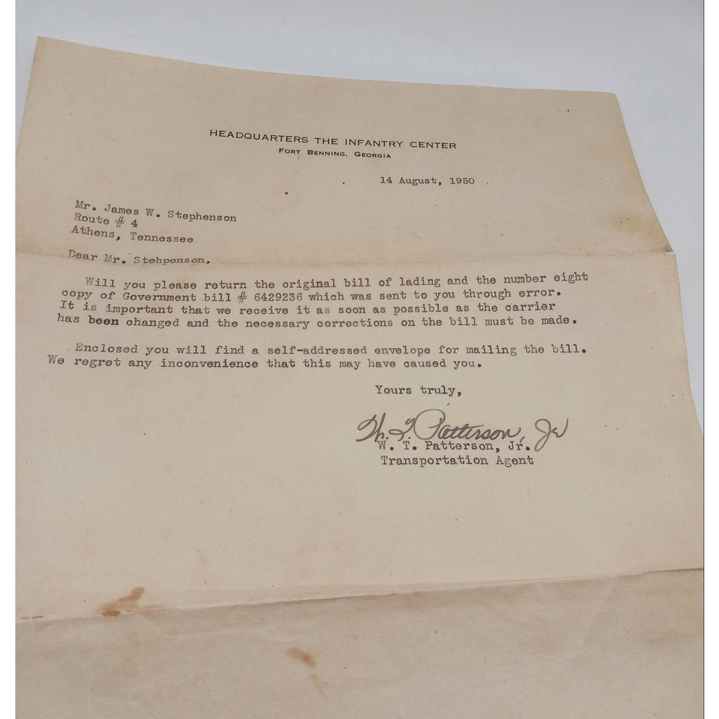 Korean War US Army Letters Document Lot KIA Remains Home 1st Lt James Stephenson