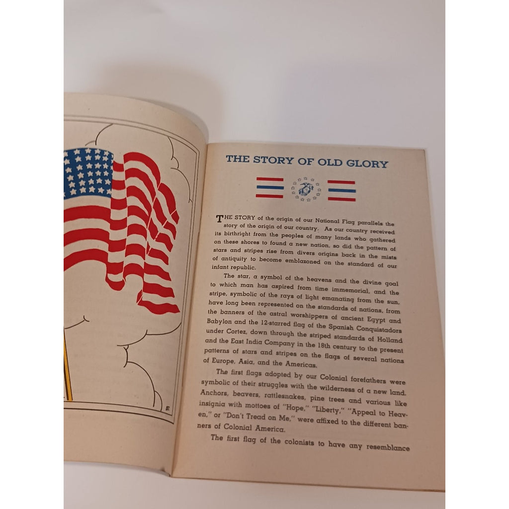 1940s US Marine Corps How To Respect & Display Our Flag Pamphlet Ephemera