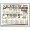 1935 Great Eastern Bus System Thanksgiving Turkey Ad Chicago Travel Ephemera