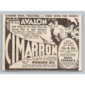 1931 Cimarron Movie Ad Richard Dix Edna Ferber Avalon Theater Chicago
