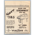 1931 Steinway Duo Art Piano Wurlitzer Chicago Advertisement Ephemera Grand Ad