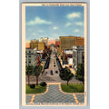 Fayetteville Street Raleigh NC Capitol View Curt Teich Art Colortone Postcard
