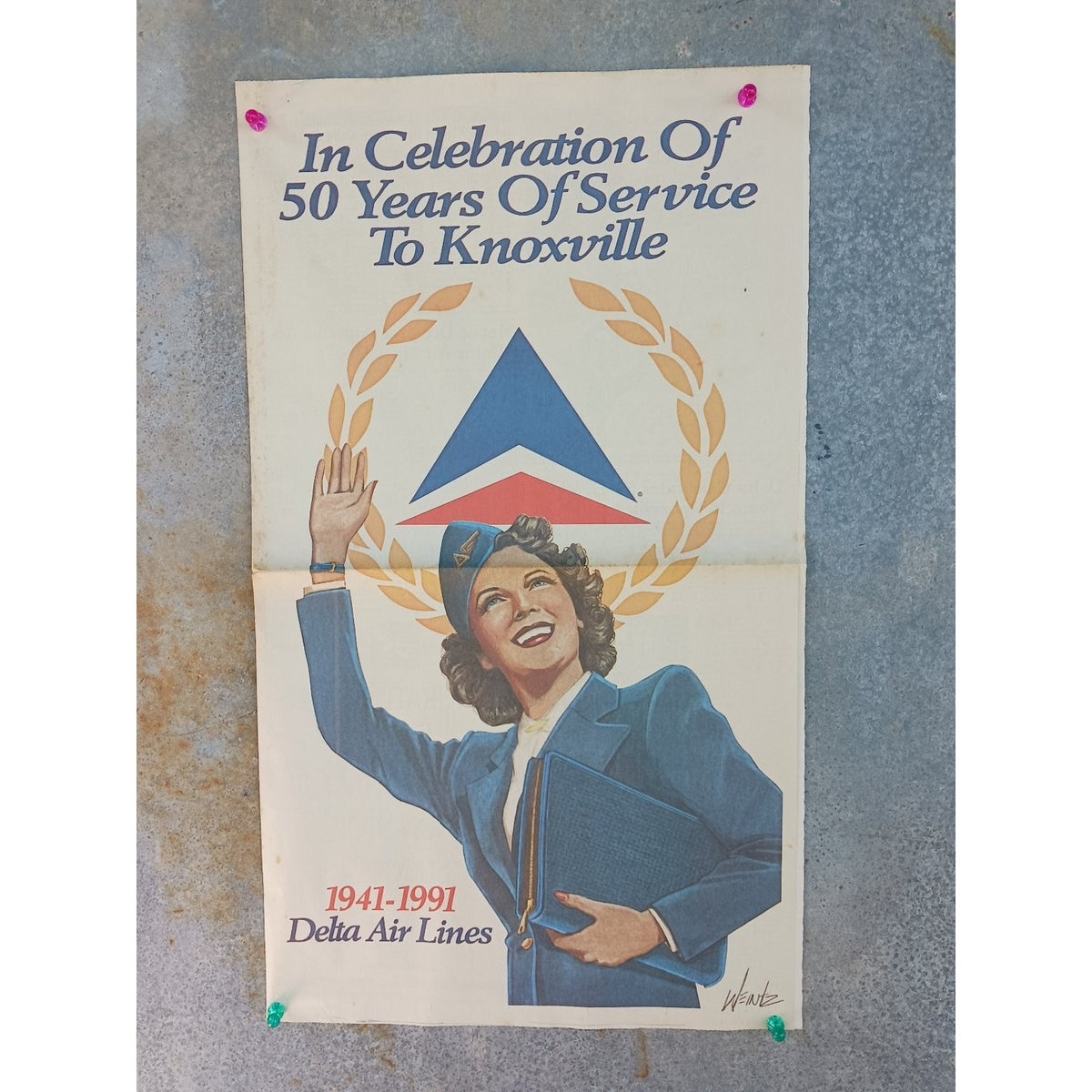 Delta Air Lines 50 Years Service Knoxville 1991 Newspaper Article Stewardess Art