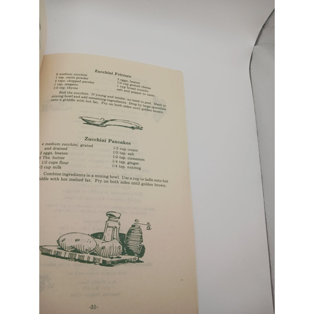 Vintage Bear Wallow Books Old Fashioned Zucchini Recipes Booklet 1979