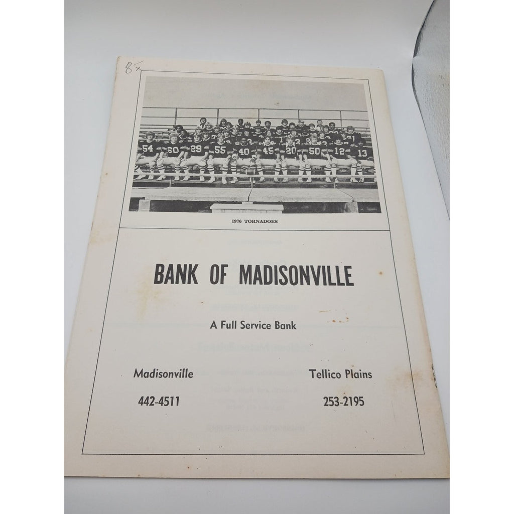 Madisonville High School 1976 Football Program Tennessee Wildcats Tornadoes