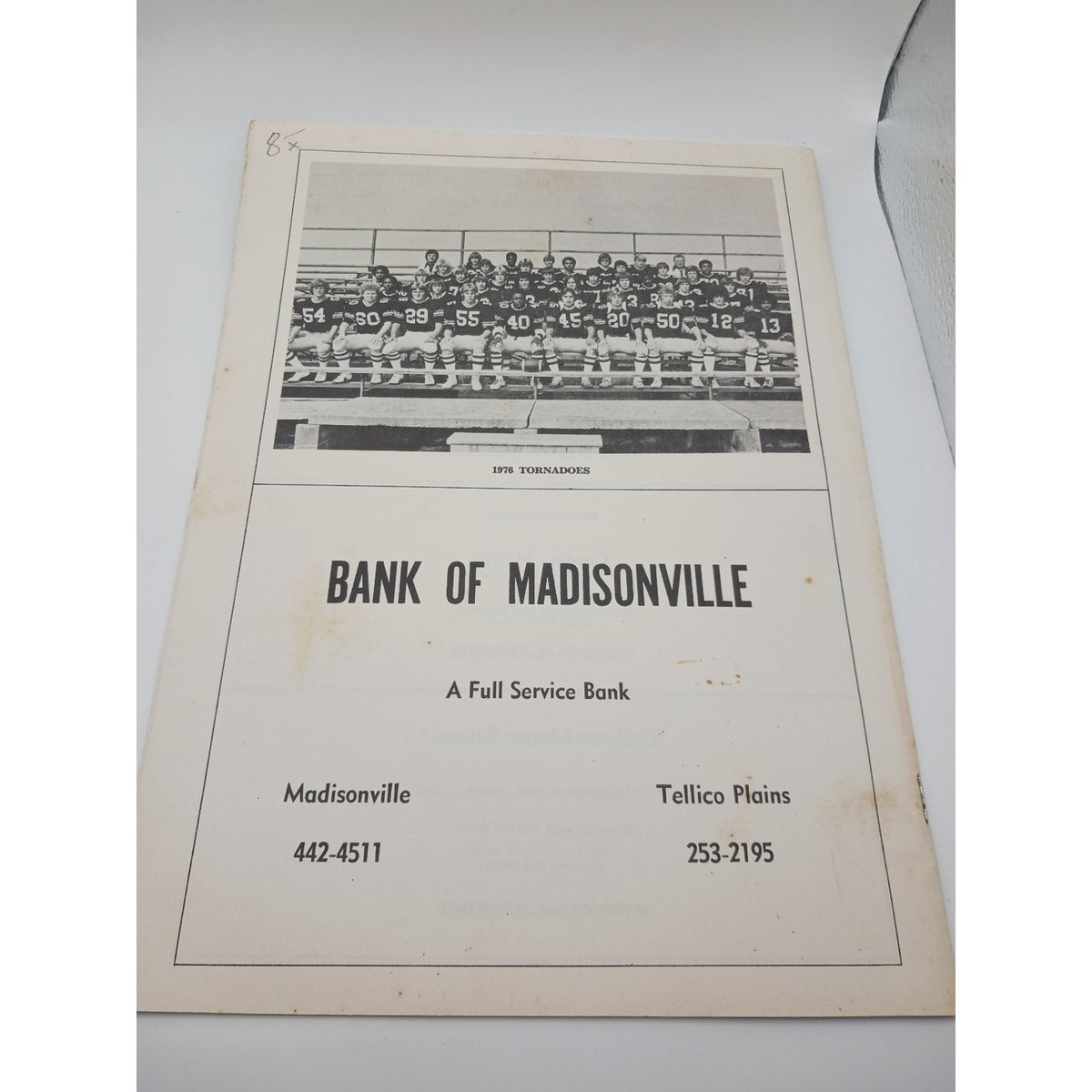 Madisonville High School 1976 Football Program Tennessee Wildcats Tornadoes