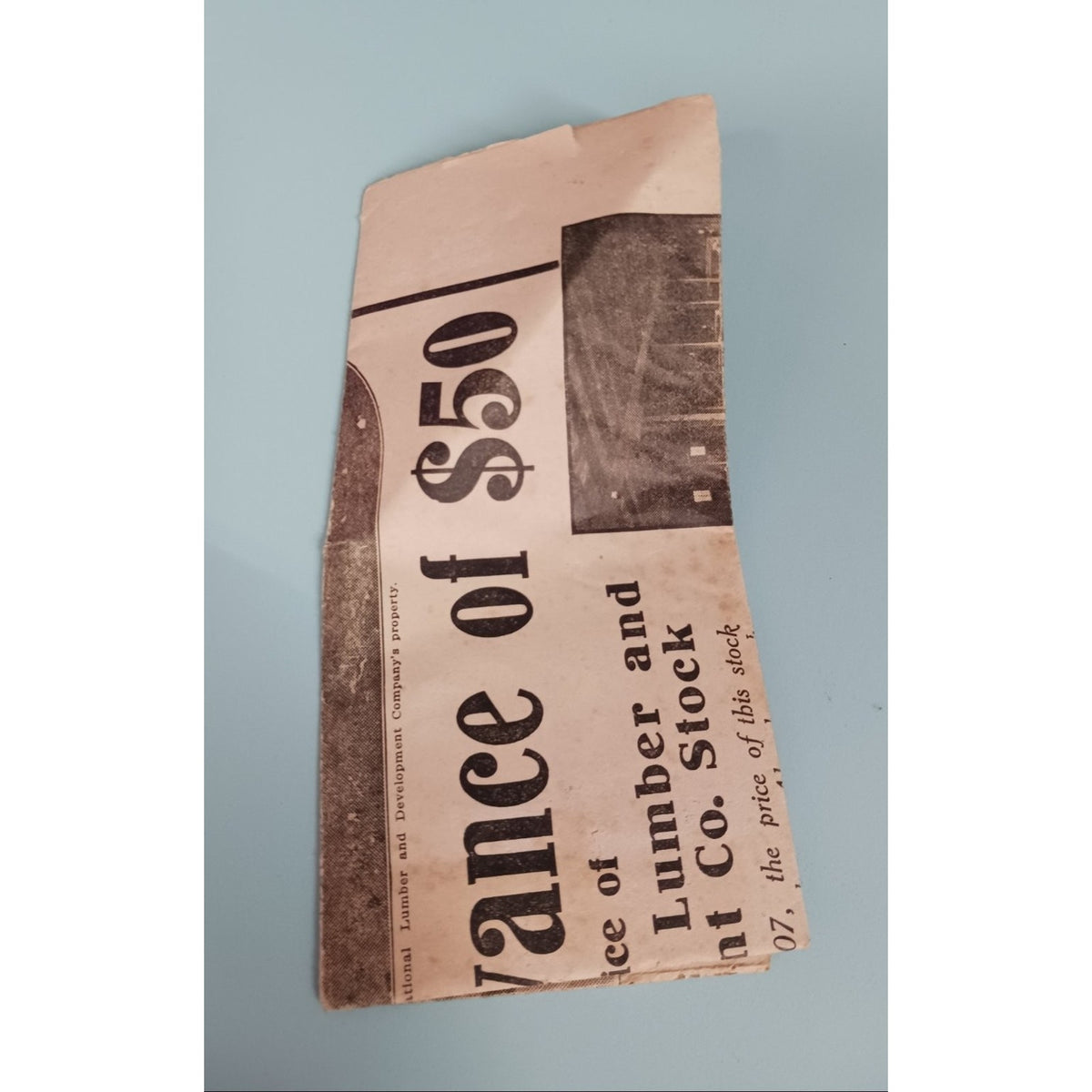 Antique 1907 International Lumber & Development Co Stock Notice Document Poster