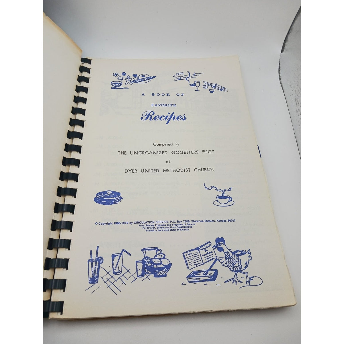 Favorite Recipes Cook Book Dyer United Methodist Church 1979 Community Spiral