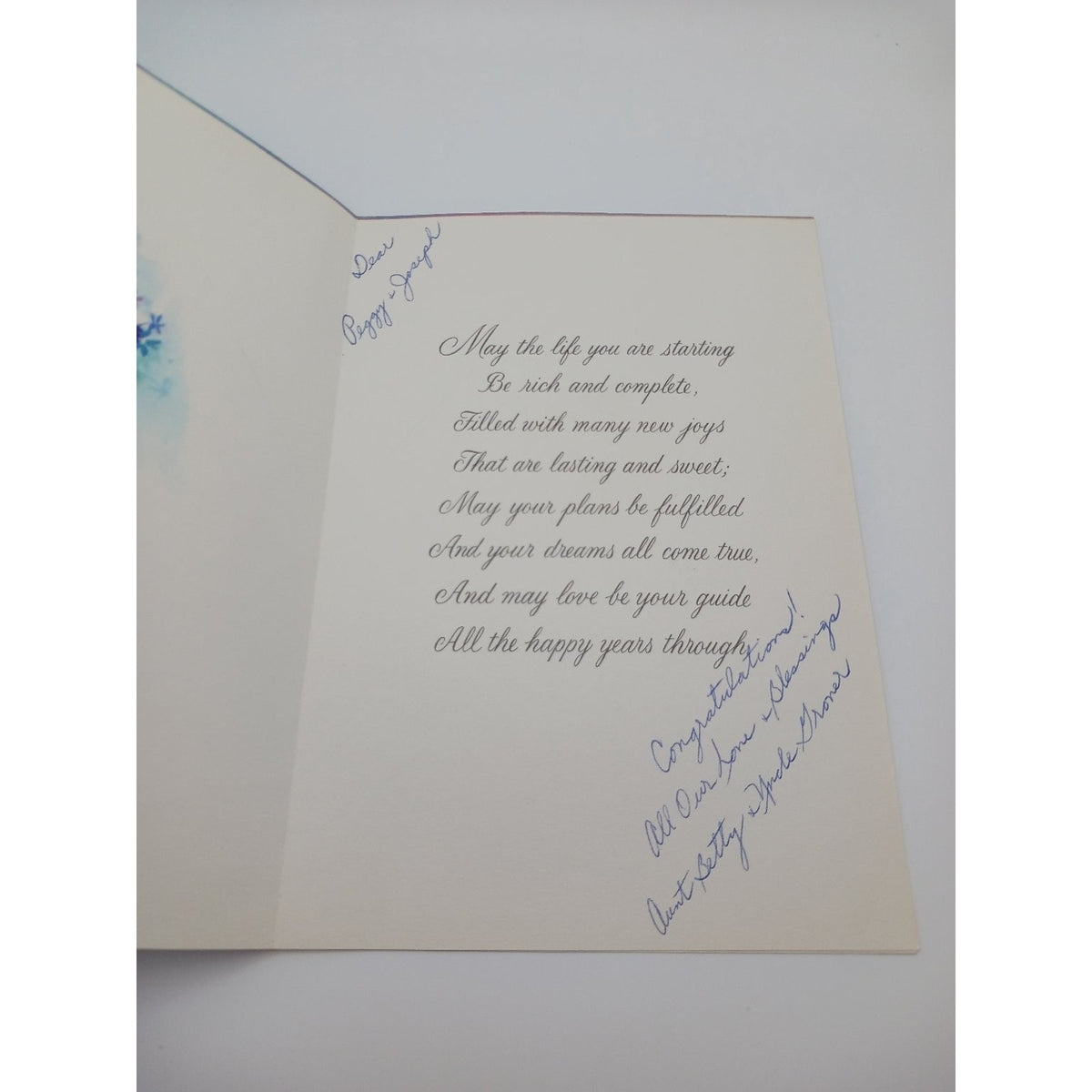 Vintage Hallmark Wedding Greeting Card A Wedding Wish Floral Art Made in USA