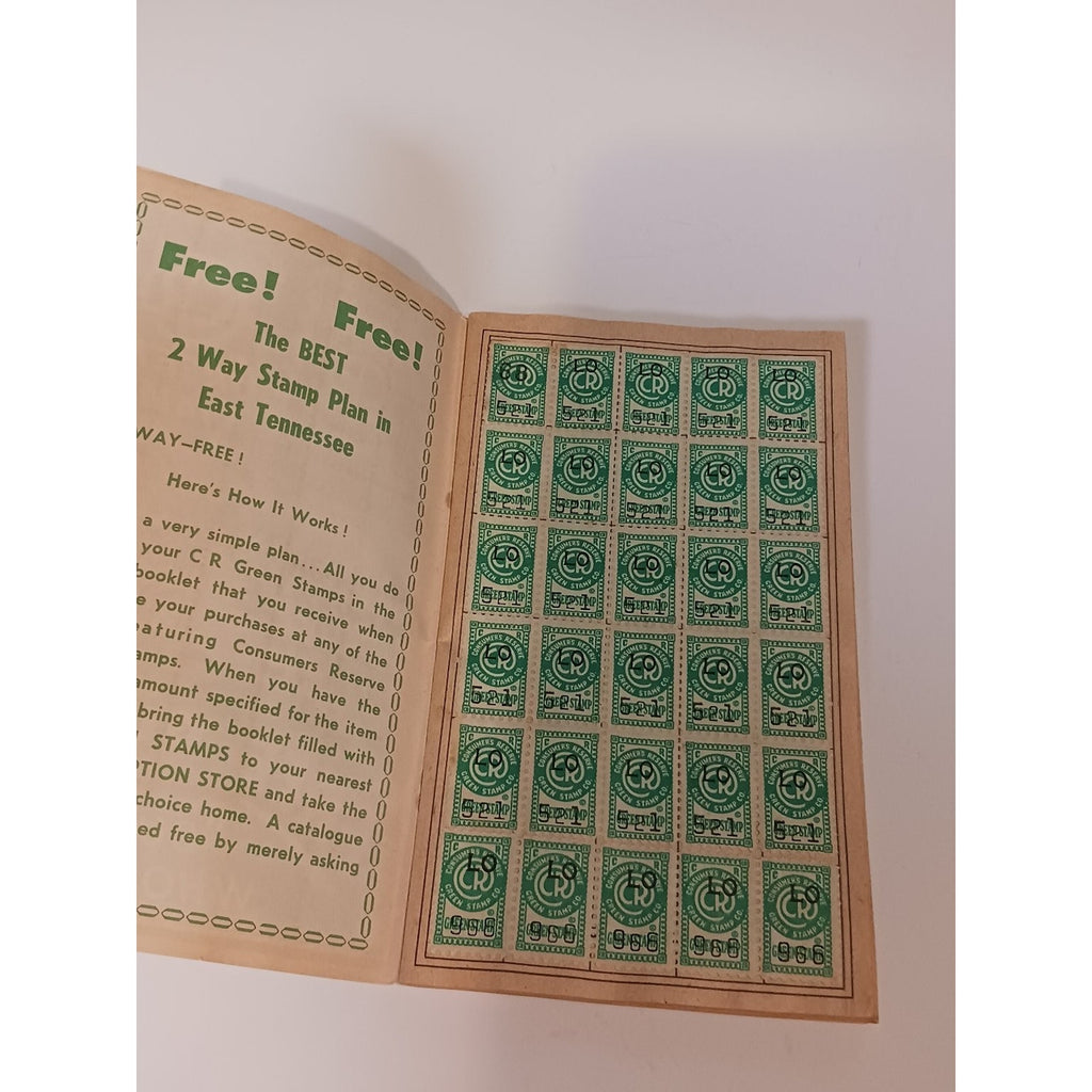 1950s Consumers Reserve CR Green Stamp Savings Booklet East Tennessee Ephemera