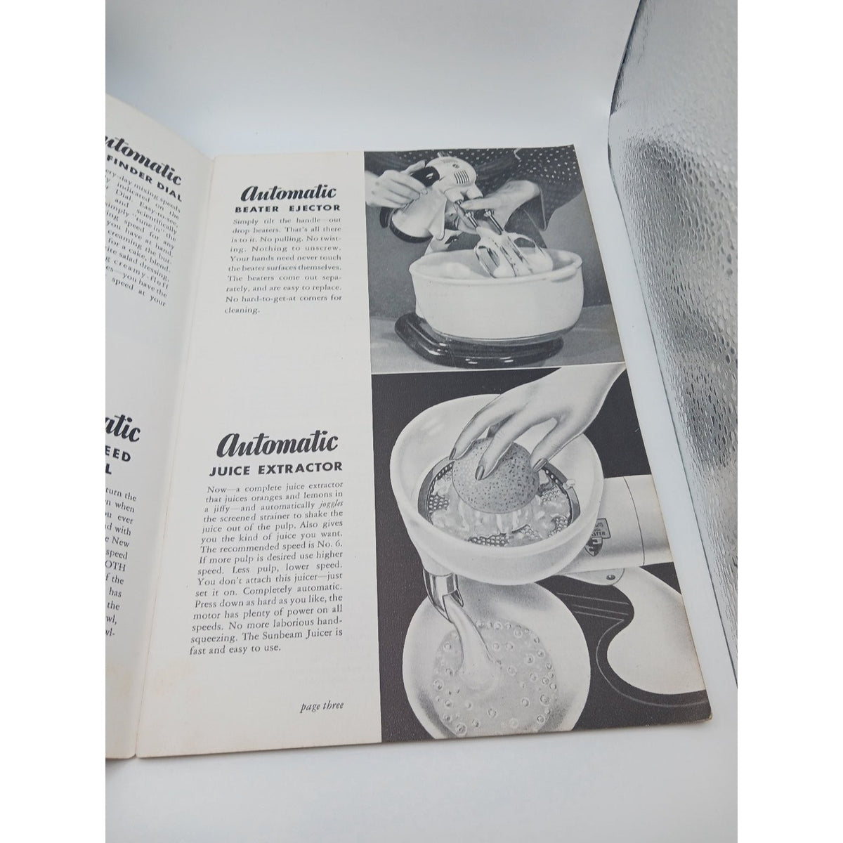 Vintage Sunbeam Automatic Mixmaster Model 9 Recipe Instruction Booklet 1940s