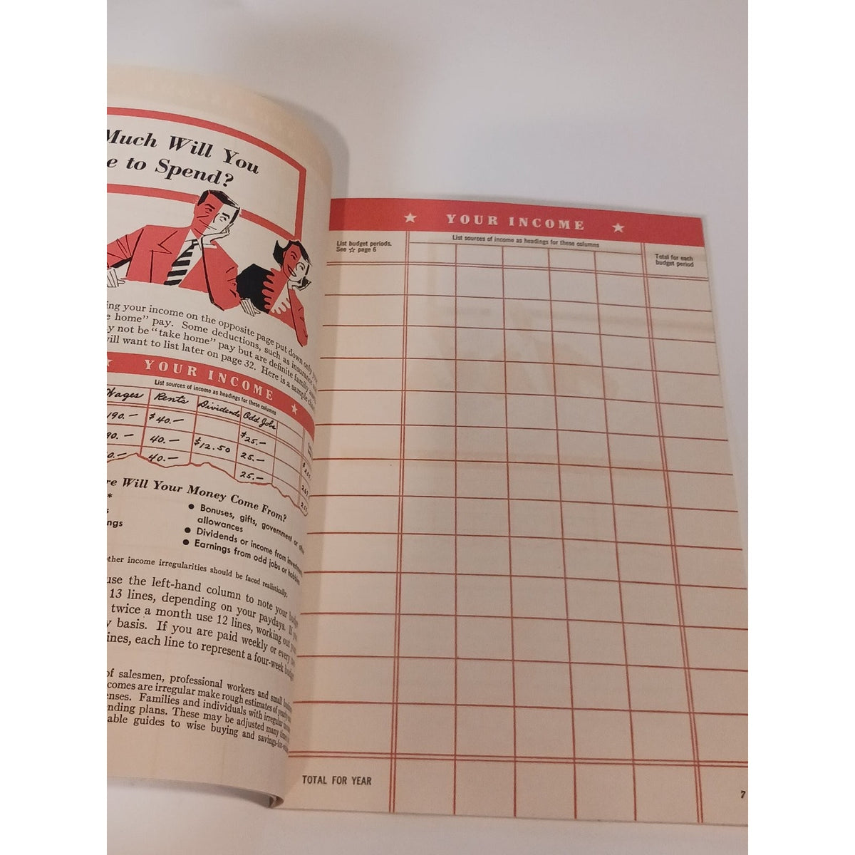 1951 Household Finance Money Management Budget Planner Booklet Mid Century