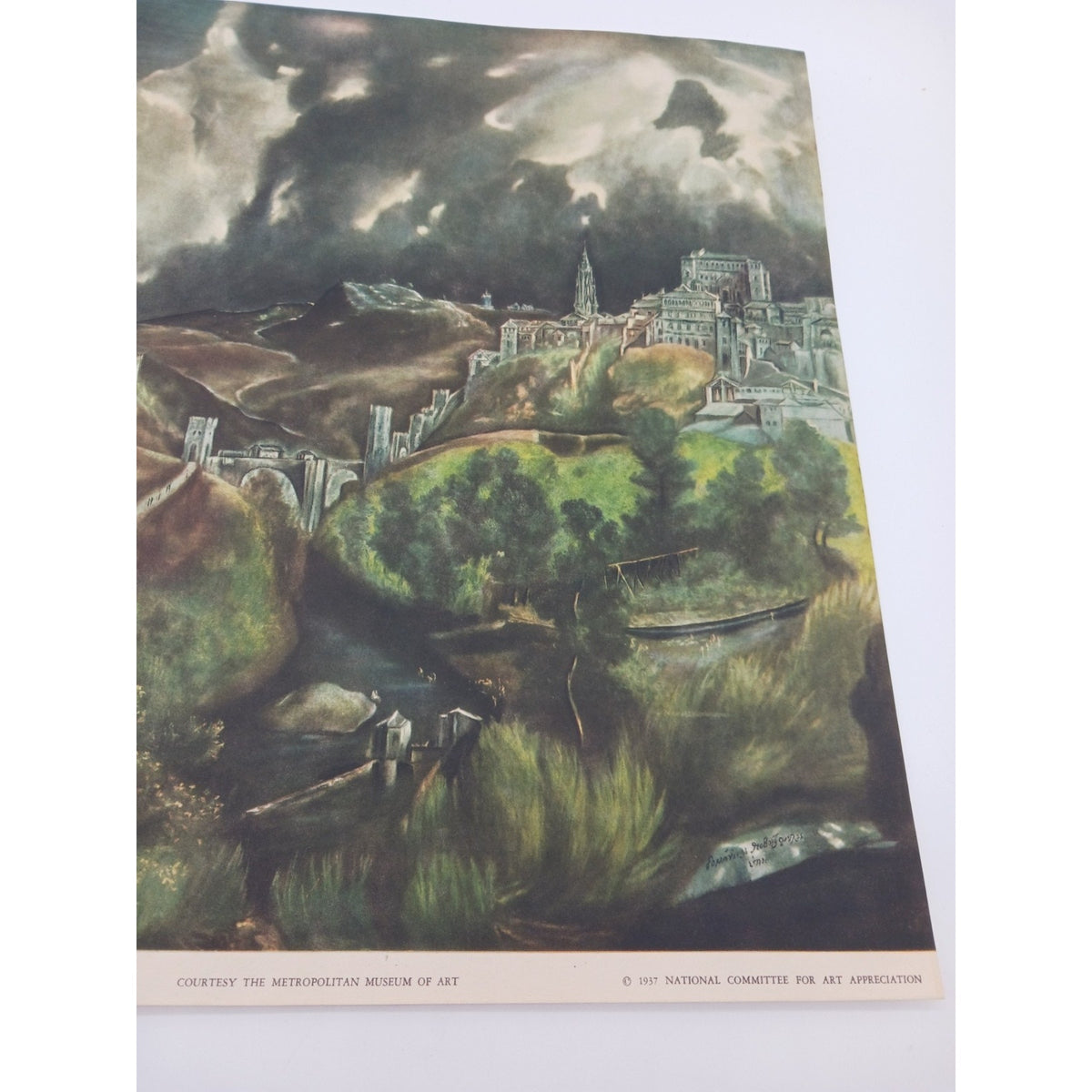 1937 Print View of Toledo El Greco National Committee For Art Appreciation