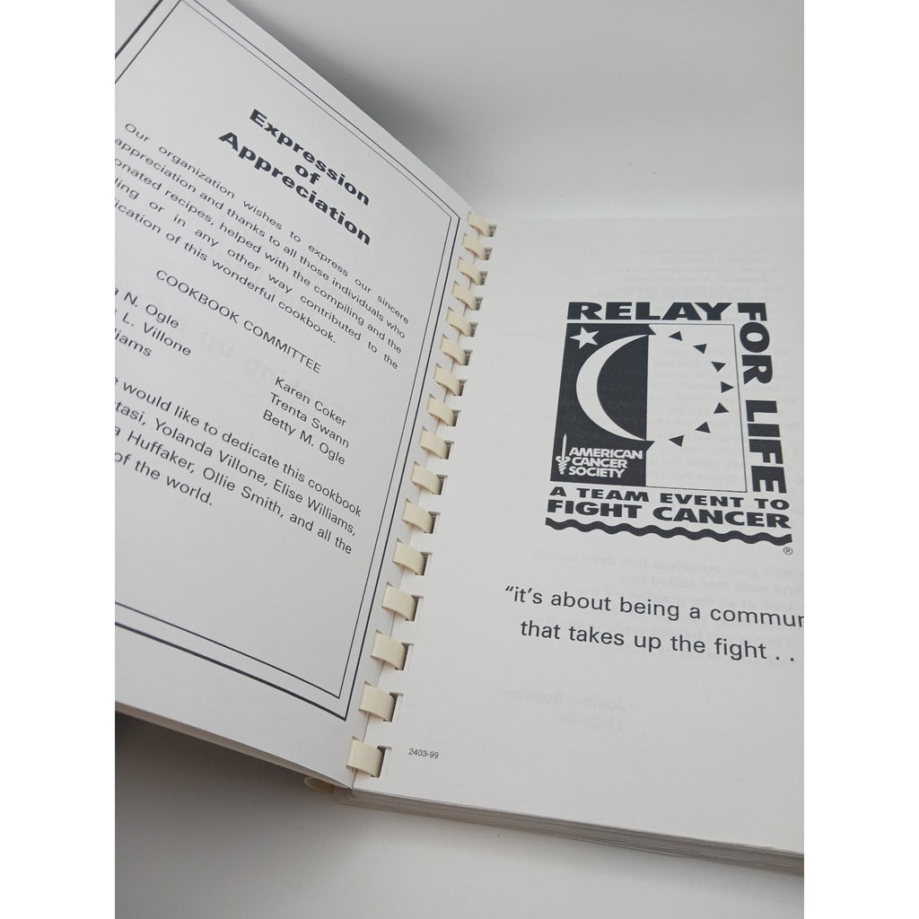 Relay for Life Cookbook 1999 Community Recipes Cooking up a Cure Spiral